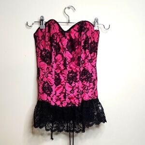 Frederick's‎ of Hollywood pink and Black women's Bustier size S